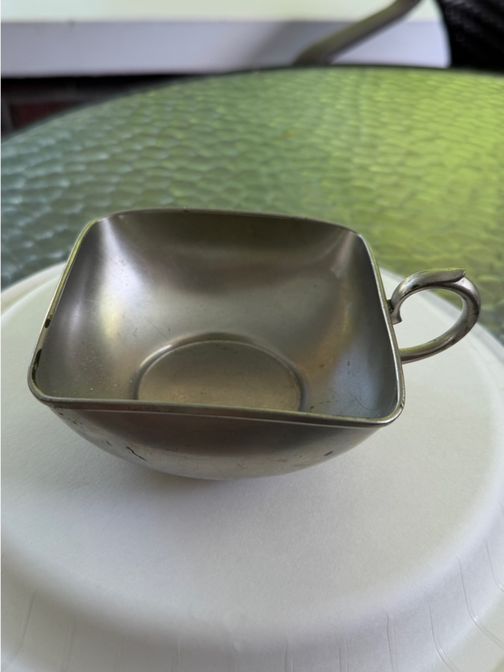 Royal Holland Pewter Vintage Square Metal Cup with Handle